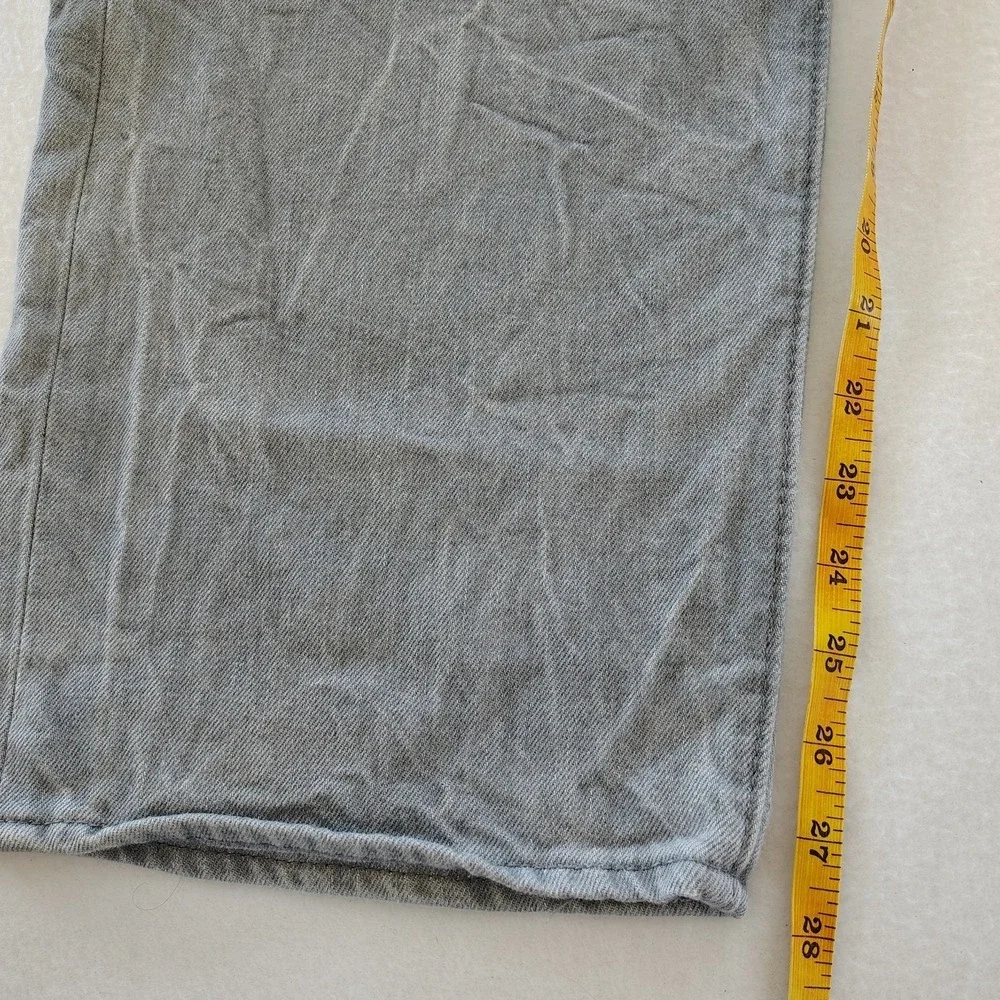 Levis 501 Jeans Mens 44x30 Gray Wash Denim‎ Straight Leg Classic Button Fly